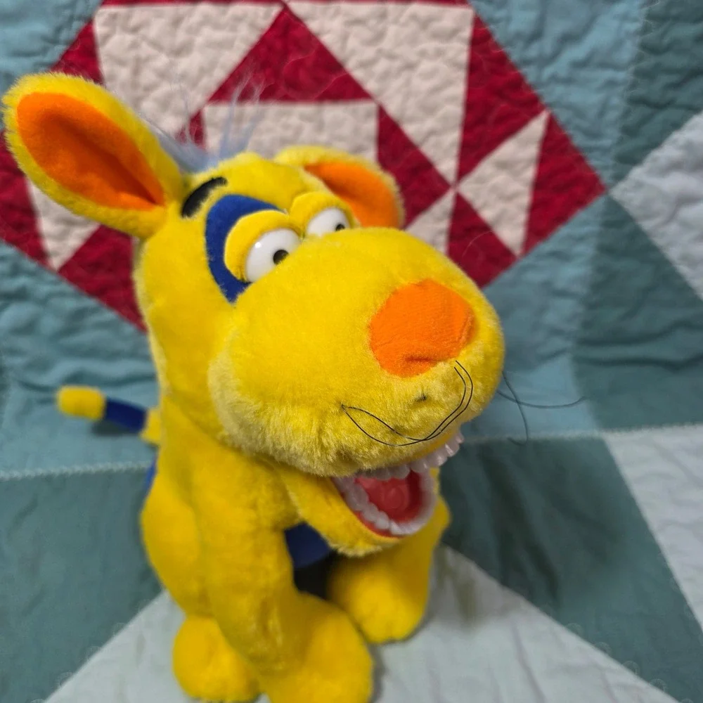 Star Smilez Yellow Dog Plush Dental Hygiene Puppet Blue Spots 10